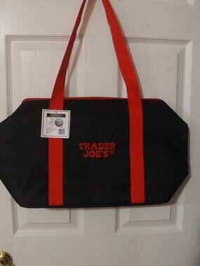 Trader Joe’s Black & Red Insulated Zip Tote Cooler Bag